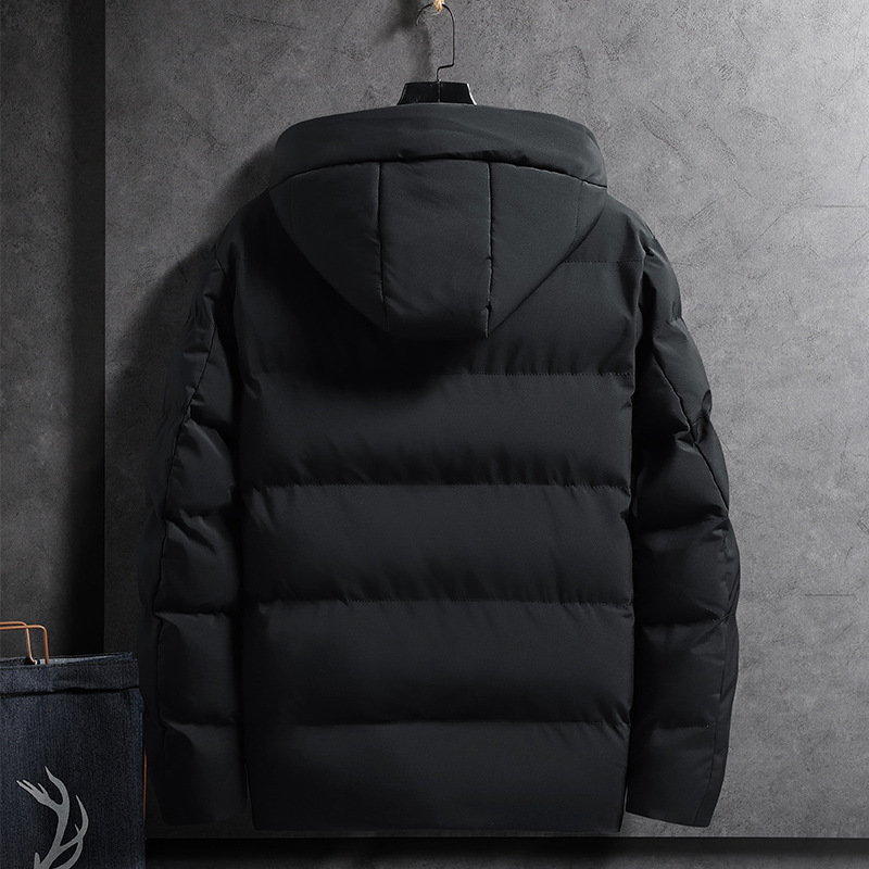 Men's Padded Jacket Hooded Winter Coat With Zipper And Pockets_voghion.com