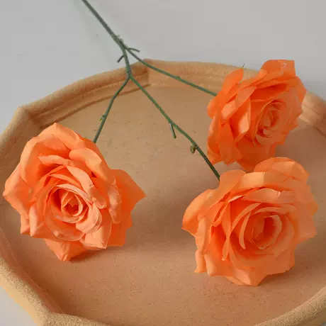 3 head diamond rose orange