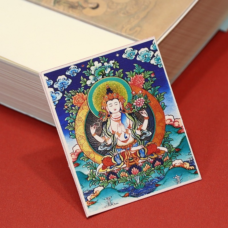 手描きの金描きチベット生の8つの守護者ザキラムタンカ卸売絵画コアボックス特別なキャンバス|undefined