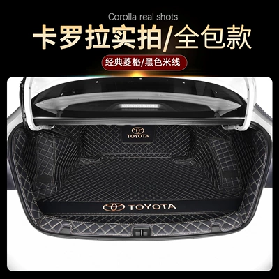 interior accessory, Corolla trunk – Trunk Mat - black-rice-noodles-full-coverage-thickened-and-wear-resistant-toyota-corolla-19-26-models-fuel-system-back-panel-is-a-single-piece