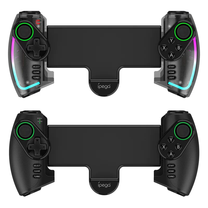 Bluetooth‑геймпад (iPega) PG‑9777 PG‑9777S, телескопический держатель для мобильного, RGB, turbo