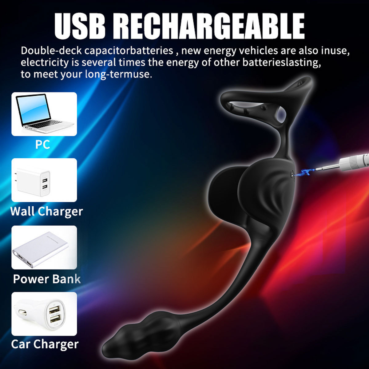 3-in-1 Vibrating Prostate Massager with Scrotum Ring and Anal Plug, 10 Frequencies, APP Control — detail image 10