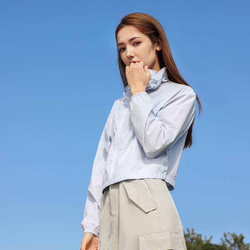 26 Sun Protection Clothing for Women, Short Style, Black Rubber Brim, Sun Protection Clothing, Sun Protection, Anti-Ultraviolet, Breathable, Long-Sleeved Cycling Jacket, Outdoor