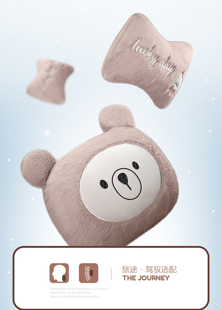 New All-Inclusive Car Seat Cushion Linen Breathable Cartoon Bear Four-Season Universal Car Seat Cushion Wear-Resistant Car Seat Cover
