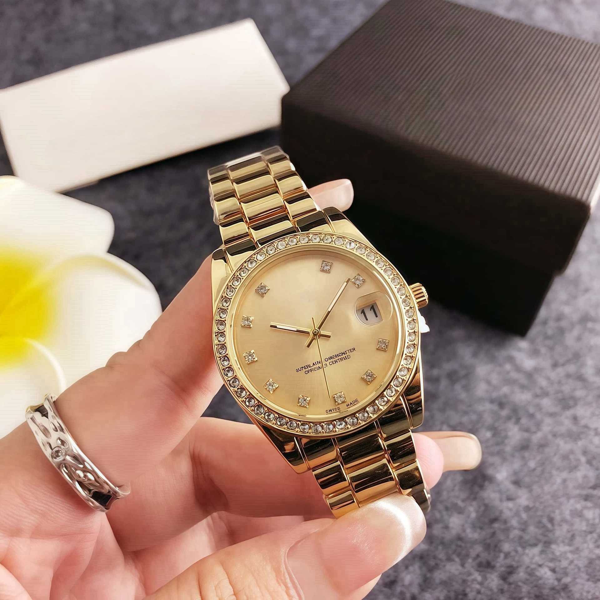 Fashion Light Luxury High Sense Waterproof Quartz Steel Band Watch Foreign Trade Couple Steel Band Watch High Color Value Quartz Watch