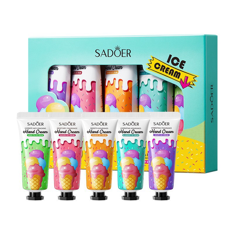 Comercio exterior transfronterizo SADOER colorido traje de crema de manos de flores y frutas hidratante anti-agrietamiento crema de manos regalo image 21