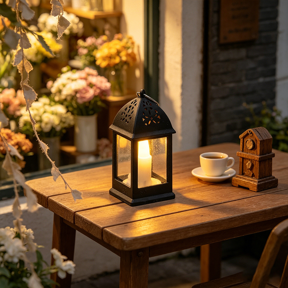 Vintage lámpara de queroseno vela electrónica luz de noche ambiente navideño vela led decoración decoración de mesa