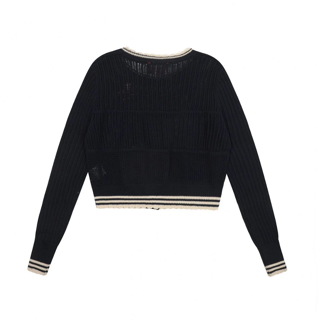 Кардиган (Vivienne Westwood) контрастный жаккард Saturn, короткий рукав, укороченный