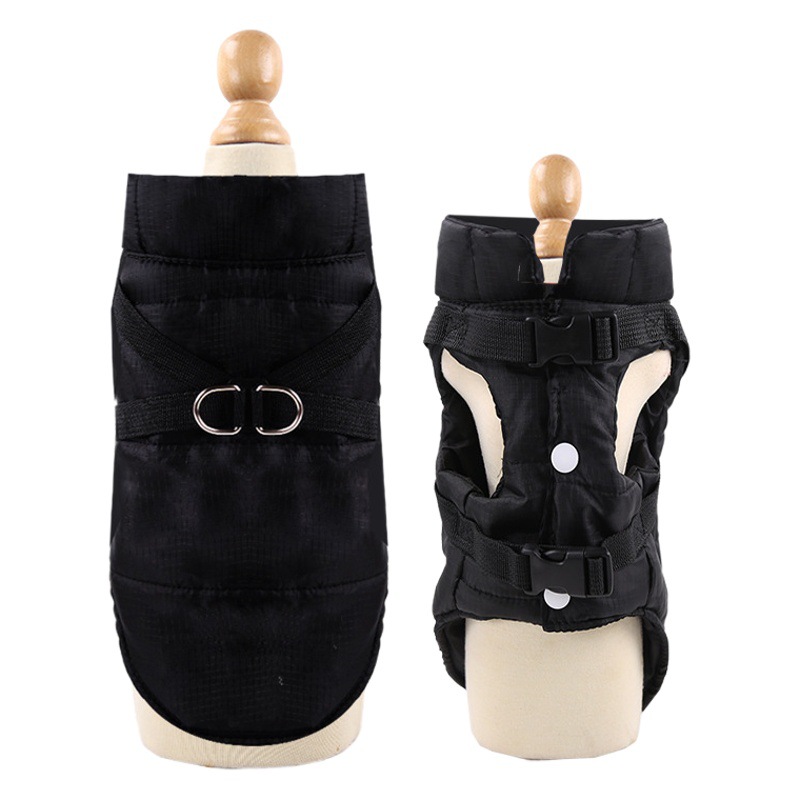 Liquidación pequeño perro mediano y grande impermeable a prueba de explosiones perro chaleco de algodón acolchado abrigo pecho correa de tracción gato suministros ropa otoño e invierno