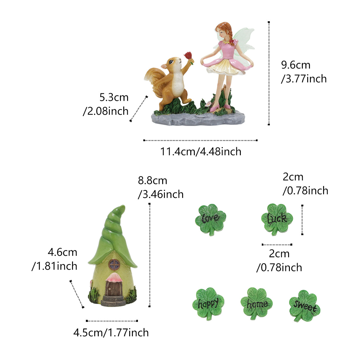  Outdoor Garden Courtyard Luminous Wings Flower Fairy Cartoon Angel Play Rocker Ornaments Resin Crafts