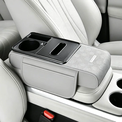 Car Universal Multifunctional Armrest Armrest box pad - small-size-gentleman-gray-35x16x7cm