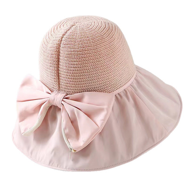Hepburn Stil Damen Strohhut Mit Schleife Für Den Sonnenschutz_voghion.com