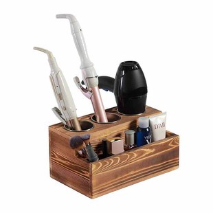 Hair Dryer Rack Storage Box Wooden Bathroom Toilet Hair Clip Organizer Box Simple Wooden Box