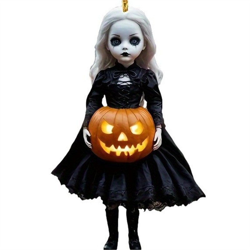 2025 nuevo acrílico plano calabaza princesa decoración de Halloween colgante de automóvil