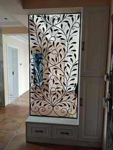 ✅ European-Style Iron Screen Partition Entrance Door Shoe Cabinet Cut Out Guest Restaurant Kitchen Bathroom Flower Window Floor-To-Ceiling Wall Simple Customization
