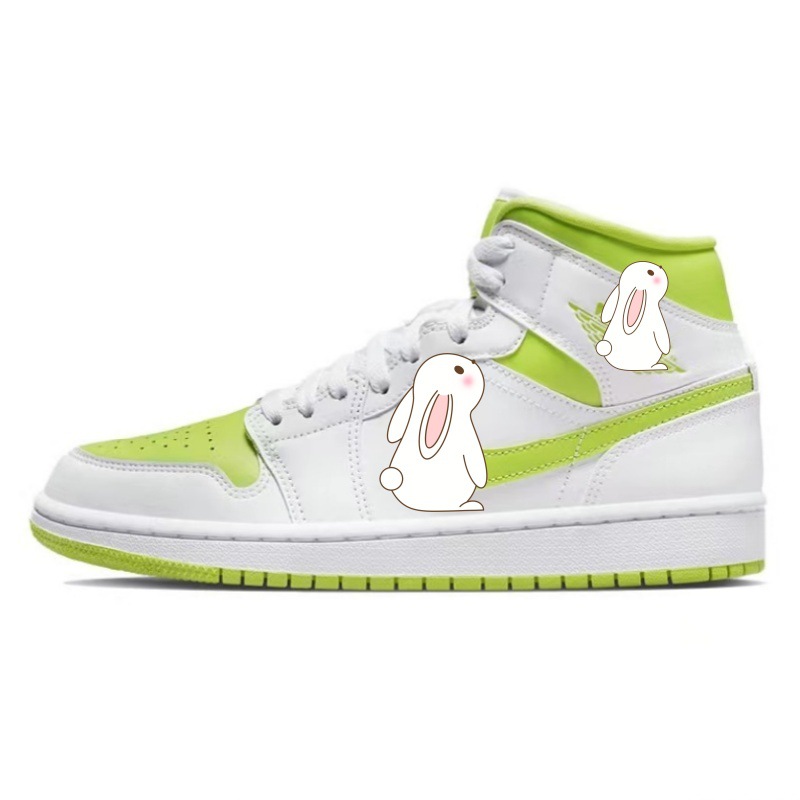 조 1 미디엄 화이트 그린 라임 BQ6472-131