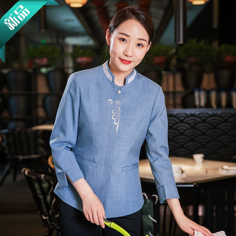 Уборка спецодежды осенне-зимний женский отель уборщик имущества тетя уборка официант комбинезоны с длинными рукавами