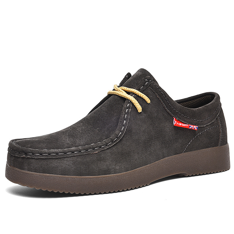 Nuevos zapatos de trabajo de moda transfronterizos británicos, zapatos de cuero casuales, zapatos de protección laboral, zapatos de flipboard de moda coreana