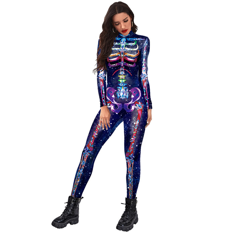 2022ハロウィーン連体服セクシー3dデジタルプリント連体服長袖ガードルメーカー卸売り|undefined