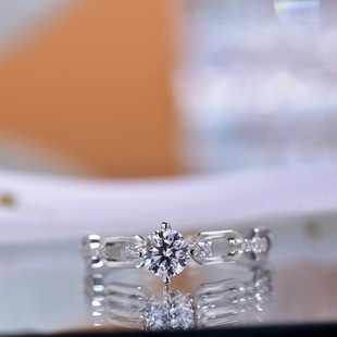 Ins Niche Elegant Jewelry S925 Sterling Silver Chain Terms Ring Korean Style Personality Moissanite Full Diamond Retro Ring
