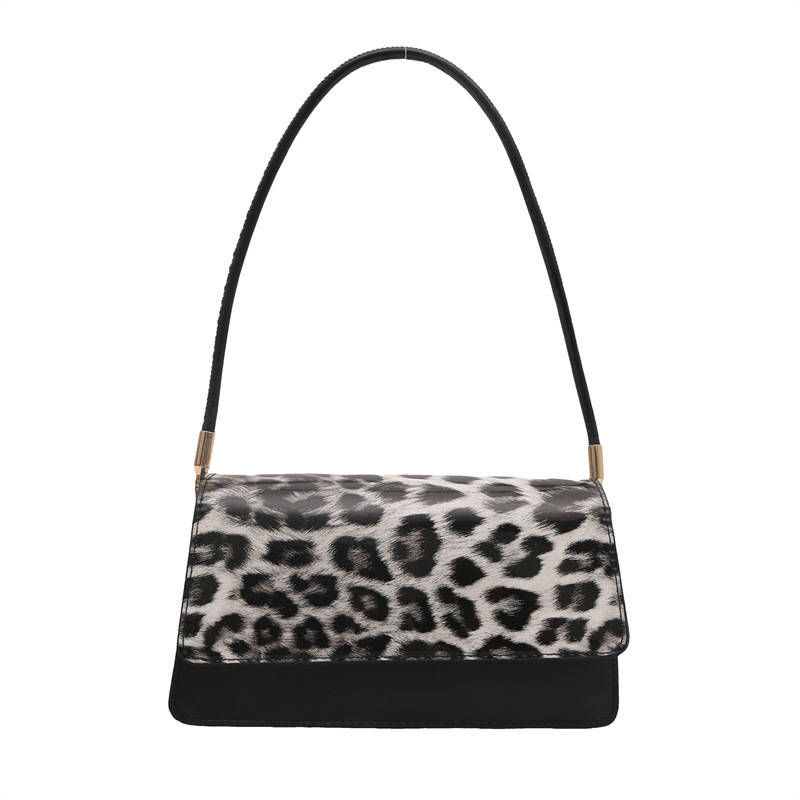 2024 moda nuevo estilo textura simple estampado de leopardo axila bolso cuadrado pequeño de mensajero portátil hombro axila bolso femenino