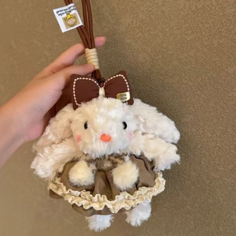 原创JK洛丽塔小清新风格系列垂耳兔毛绒邦尼兔挂件精美包挂饰批发