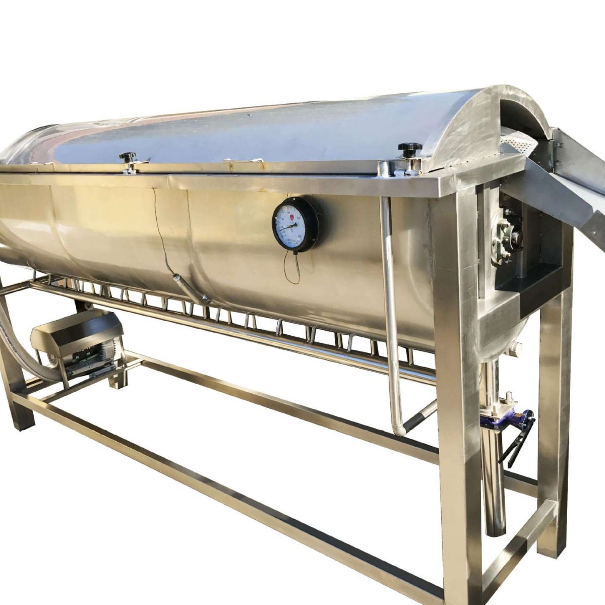 供应不锈钢螺旋烫爪机 大产量鸡爪漂烫机 出口欧洲非洲的外贸设备