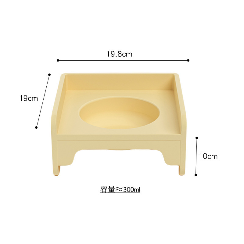ペットの四角の猫の碗の棚の食卓の猫の犬のたらいの犬の碗の猫の食器の陶磁器のペットの碗の水の碗の食糧の漏れを防ぐ食の保護の首|undefined