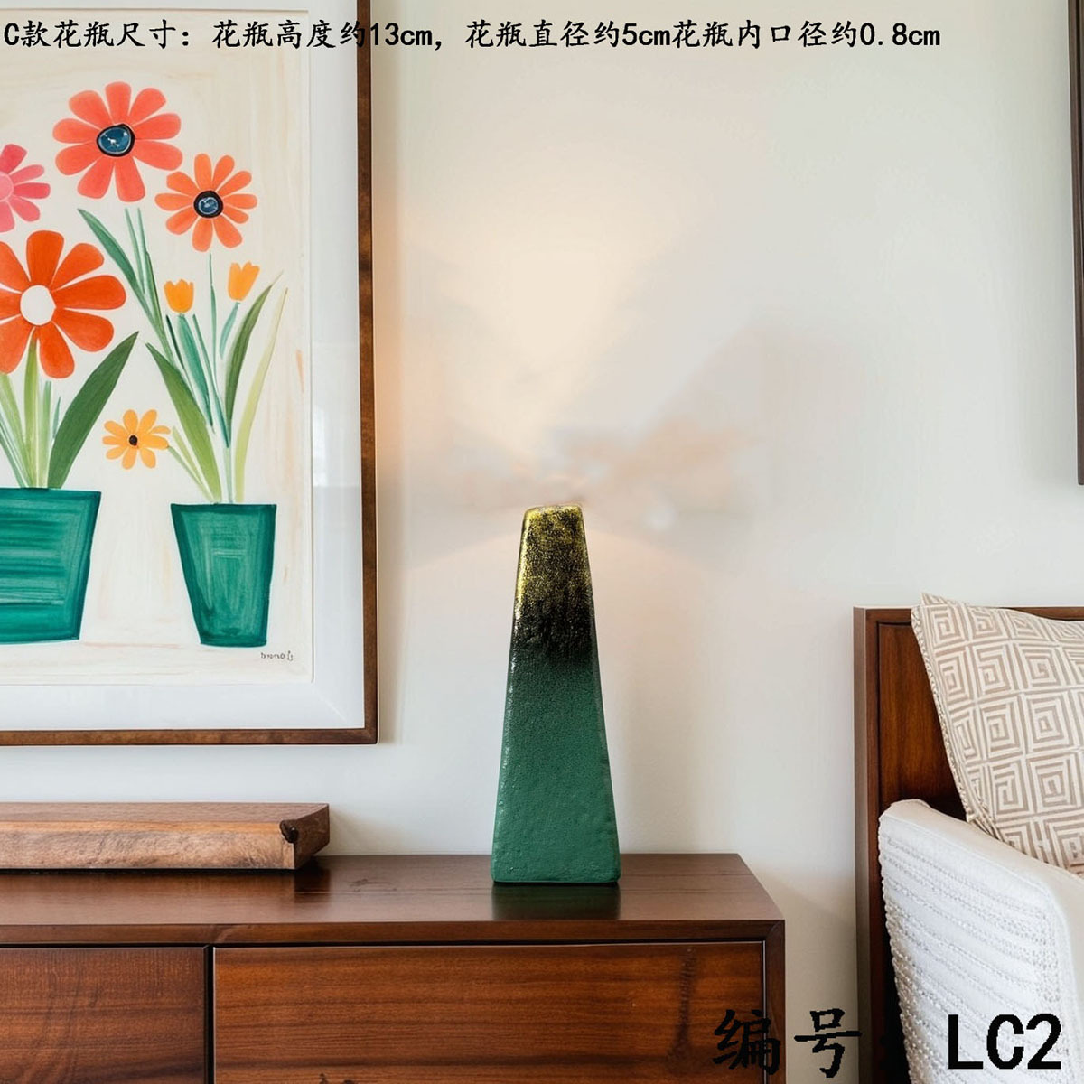 Decoración del hogar vintage flores falsas estilo chino un conjunto completo de escritorio de la sala de estar jarrón Zen sentido de alto nivel image 20