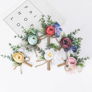 Korean Style Business Suit Brooch Banquet Party Mori Corsage Wedding Artificial Flower Corsage Jewelry Men's Brooch