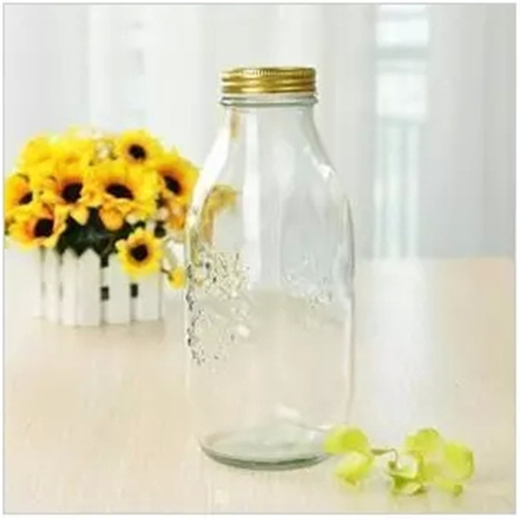 廠家批發500毫升雕花頭蜂蜜瓶透明玻璃儲物罐果醬醬菜密封玻璃罐