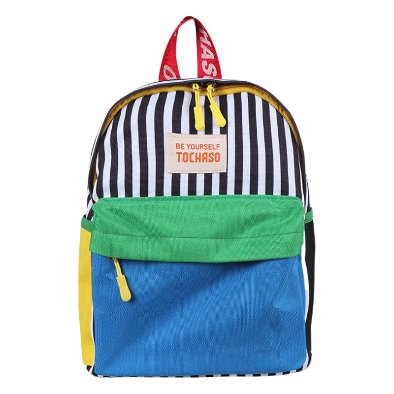 Kindergarten niñas pequeña mochila 2023 nuevos niños de color de contraste ligero pequeña mochila bebé escuela mochila de lona