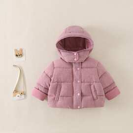 冬季女童棉服加厚冬季中小童儿童冬装新款格子洋气衣服女宝宝外套