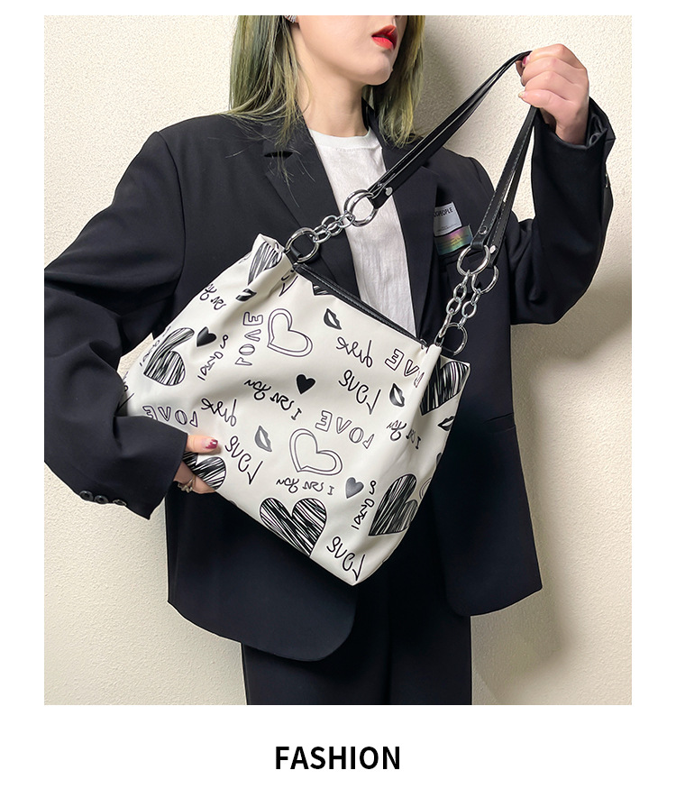 Damen Schultertasche Mit Muster Große Henkeltasche Als Shopper_voghion.com