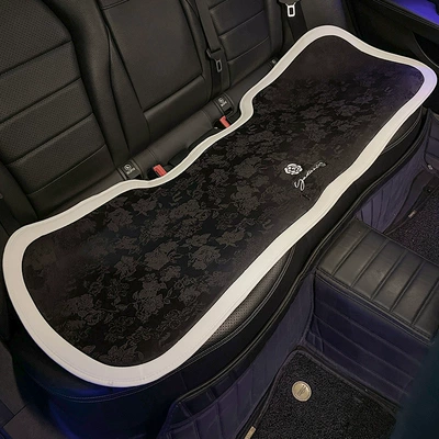 Cushion for All Seasons, High-End: Seat cushion, seat cover - universal-for-all-seasons-little-camellia-black-linen-rear-seat-cushion-single-no-specifications