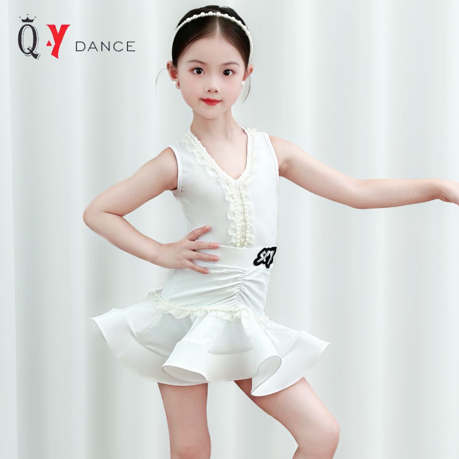 2026 Summer New Children's Latin Dance Outfit Professional Girls' Daily Training Performance Dance Dress Set