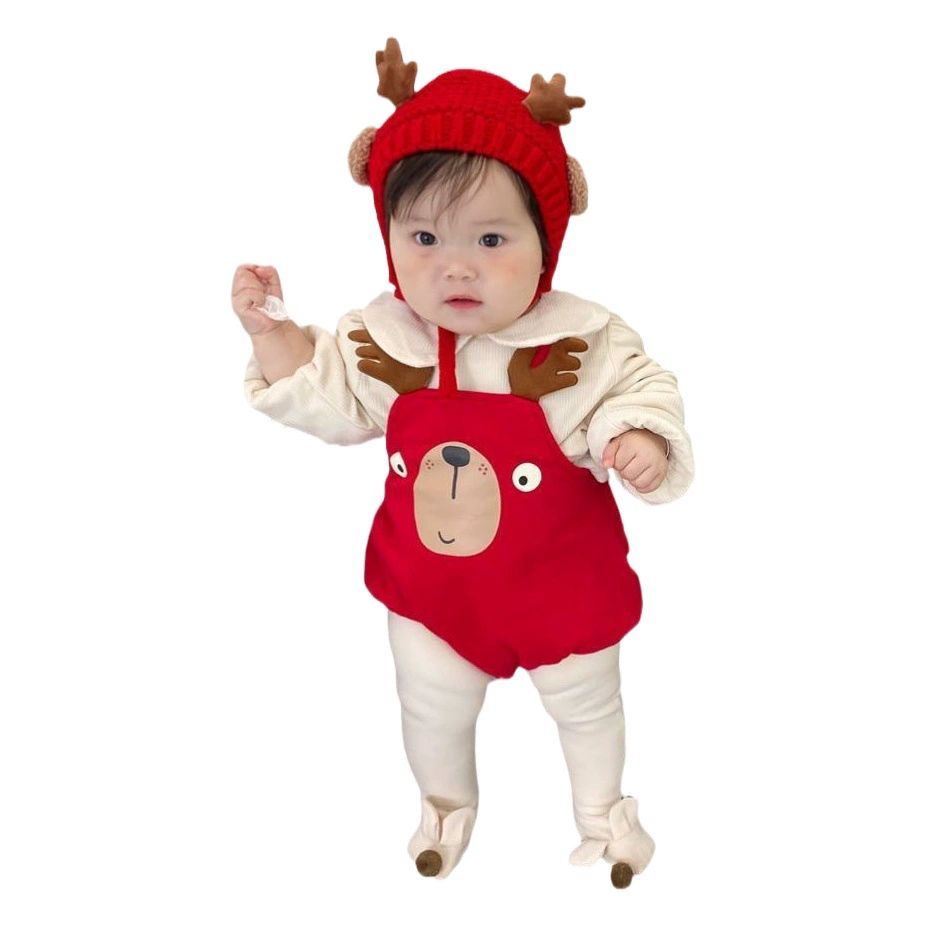 Детская шапка осень и зима Новая детская Милая шерстяная шапка рога Рождественская шапка детская мультяшная теплая шапка для защиты ушей