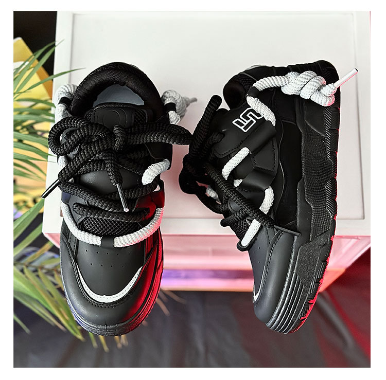 Schwarze Samurai Skaterschuhe Freizeitsneaker Für Herren_voghion.com