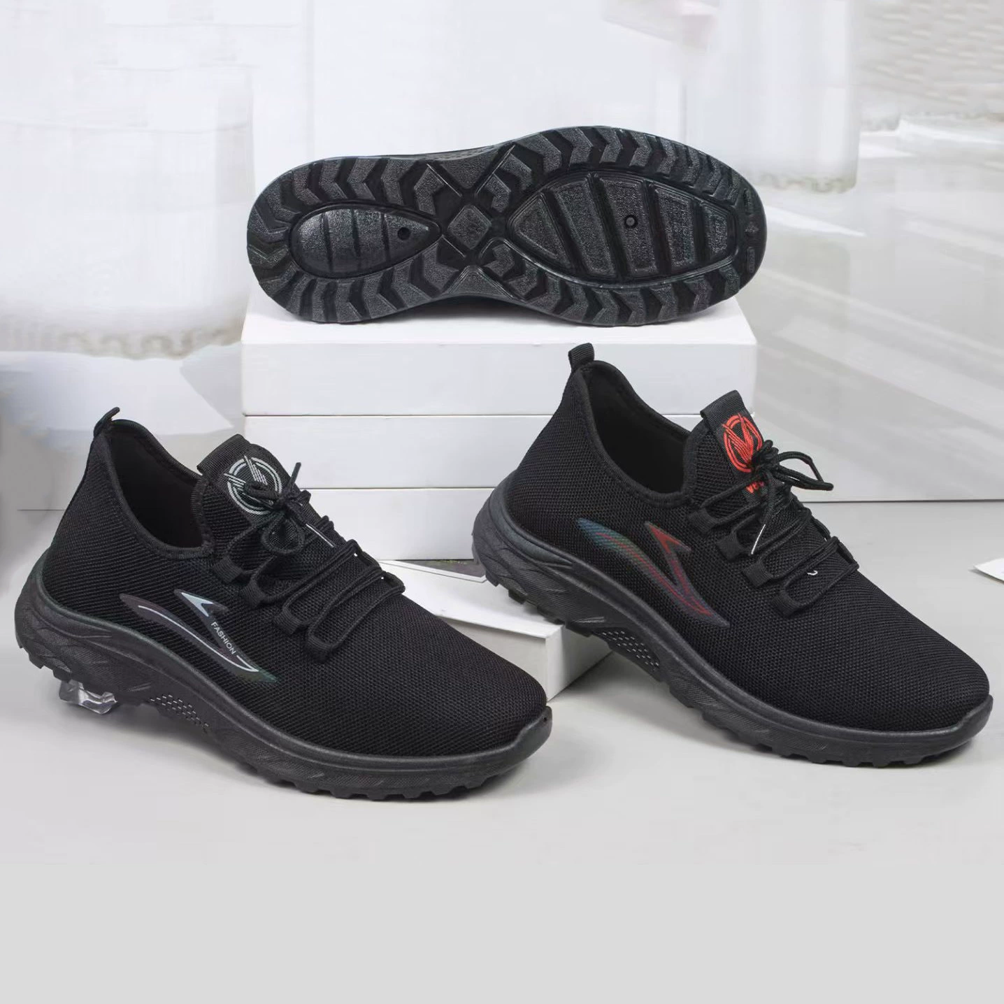 Обувь мужская 2025 новая весна новый повседневный спорт старая пекинская тканая обувь летающая шнуровка трендовая мужская обувь на мягкой подошве