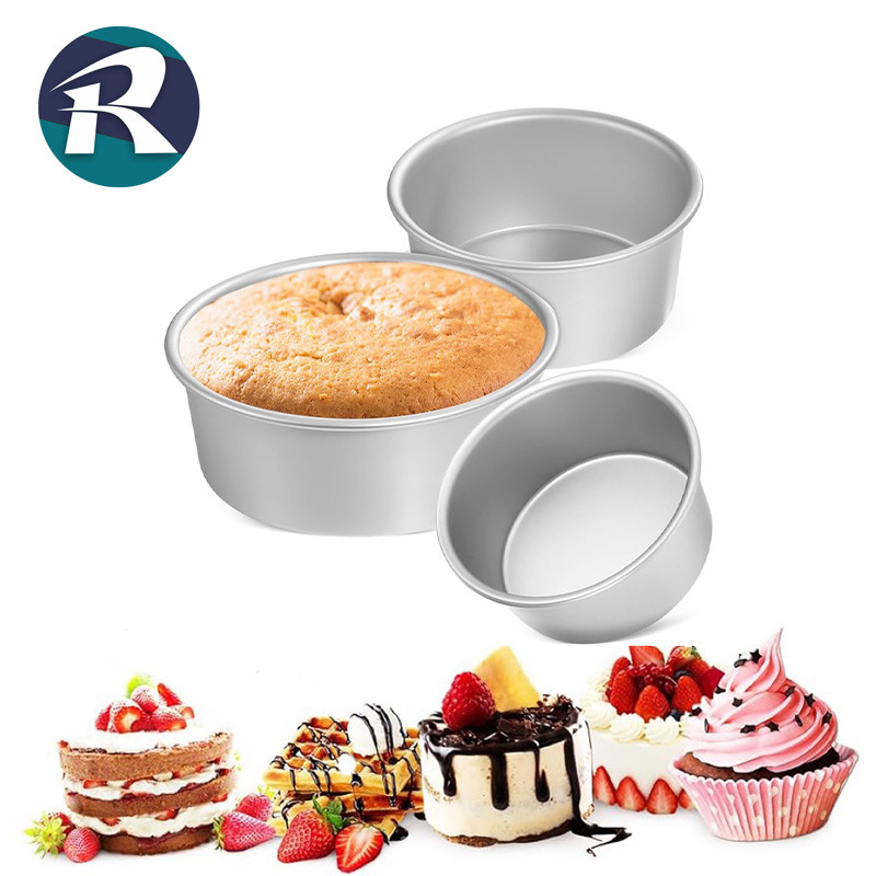 4inch-10inch Solid Bottom Cake Aluminum Plate Chiffon Cake Mold Non-Stick Solid Bottom Baking Tool Mousse Cake Mold