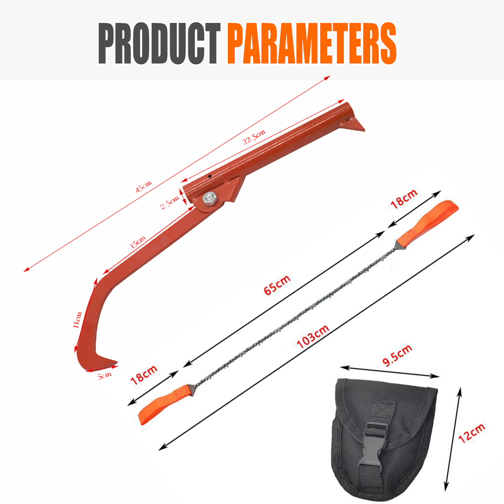 Sierra de cadena de mano portátil para acampar al aire libre Herramienta de extracción de leña sierra de cadena de alambre de sierra de cremallera de mano herramienta de supervivencia