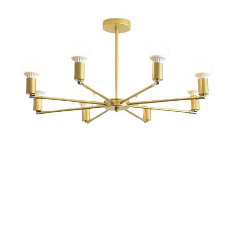American retro araña tienda de ropa bar comedor sala de estar 6-cabeza simple personalidad creativa loft lámpara de techo de hierro