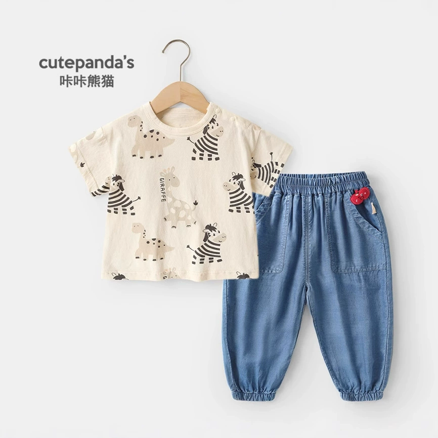 Mosquito repellent, set, summer children's summer clothing for leisure, with short sleeve, children's clothing
