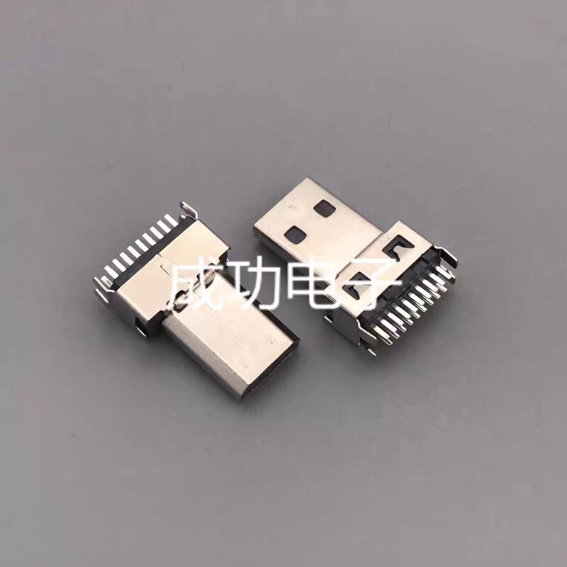 MICROHDMID Male 19P SPlint 1.0 Gold-Plated 180 Degree High-definition Interface Female Plug-in Seat MICROHDMID Male 19P SPlint 1.0 Gold-Plated 180 Degree High-definition Interface Female Plug-in Seat