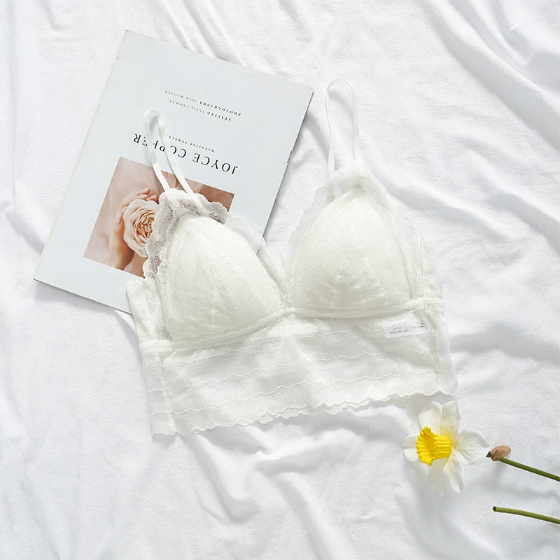 悦晓 Silk lace sexy bra top, thin wireless bra, underwear
