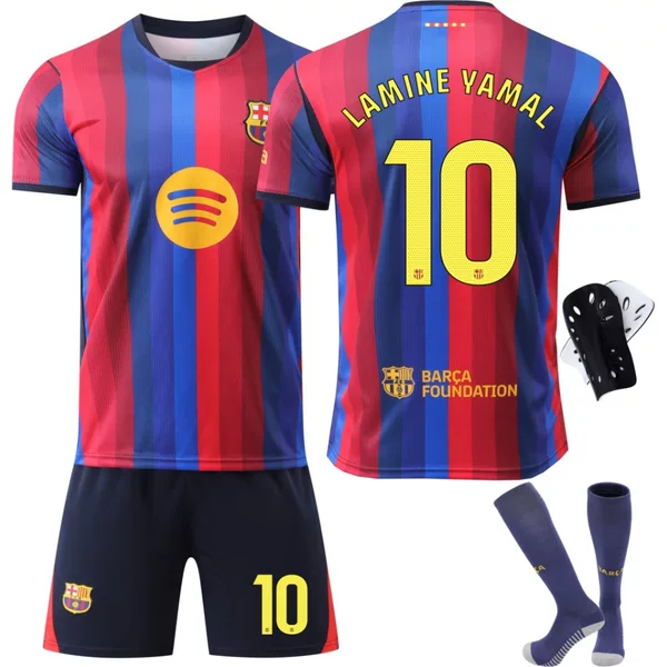 2627 Barcelona No. 10 Yamal Jersey No. 9 Lewandowski 8 Pedri 6 Gavi 10 Messi Champions League Football Jersey