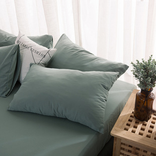 Japanese Simple Washed Cotton Pillowcase Color Pillowcase 48*74 Student Dormitory One Pair All Year Round Zhao Zhiwu