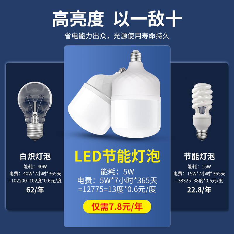 [un envío gratuito] lámpara LED 10 yuan 4 bombillas de tornillo e27 30W lámpara de lámpara de ahorro de energía de luz blanca doméstica