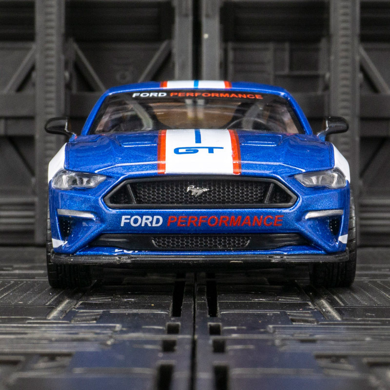 Cai Po 88702A Simulation Picture Mustang GT Flower Alloy Car Model Pull Back Force Acousto-optic sports car Children's Toy Car