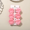 #4 Rose Red [Set of 6 with Card] 4cm Pearlescent Hibiscus Flower Style